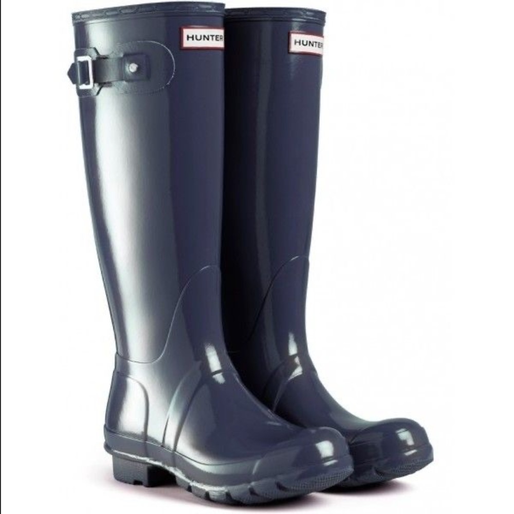Hunter Tall Blue Rubber Rain Boots 7